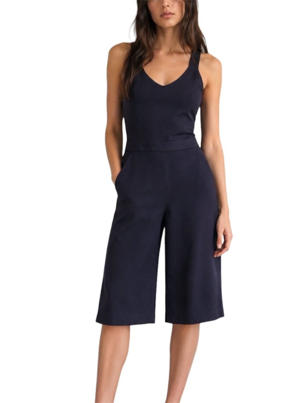 Size 2 Banana Republic Black Wide Leg Culotte Jumpsuit